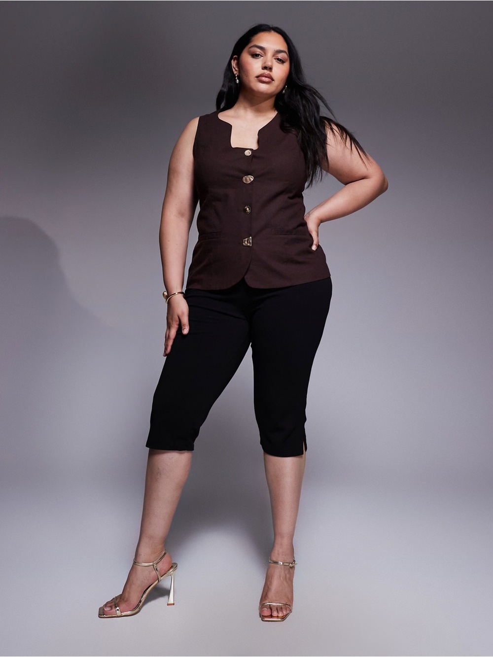 ASOS Design Curve Black Capri Pants